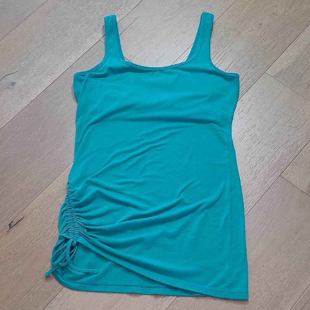 Prana Sport Tank Women's M Teal Activewear Shelf Bra Sleeveless Top